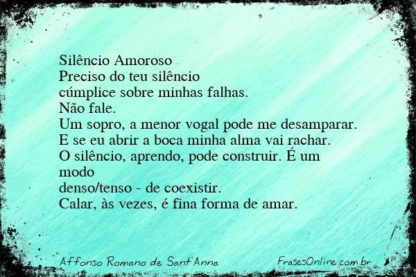 Frase de Affonso Romano de Sant'Anna